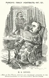 Thomas Hay Sweet Estcott, englischer Journalist und Redakteur (Karikatur)