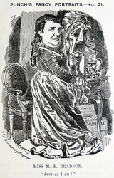 Illustriertes Porträt von Mary Elizabeth Braddon (Maxwell)