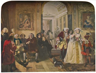 Dr. Johnson im Vorzimmer von Lord Chesterfield, wartet auf eine Audienz, 1748, 1845, ca. 1950
