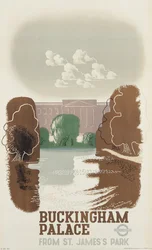 Londoner U-Bahn-Poster, das den Buckingham Palace bewirbt