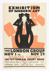 Plakat, Ausstellung Moderner Kunst - Die Londoner Gruppe