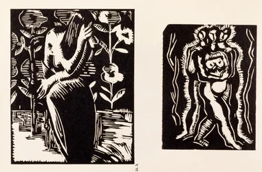 Studie, Illustration aus einem Band mit Holzschnitten von sieben Künstlern, veröffentlicht von den Omega Workshops Ltd, London