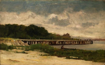 Ohne Titel (Landschaft mit Pier)