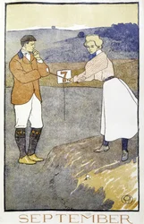 Paar beim Golfspielen - in „Golfkalender“ von Edward Penfield