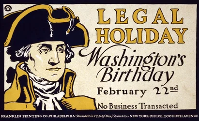 Feiertag, Washingtons Geburtstag, 22. Februar; Kein Geschäftsbetrieb