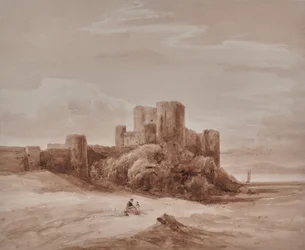 Meereslandschaft mit Schloss
