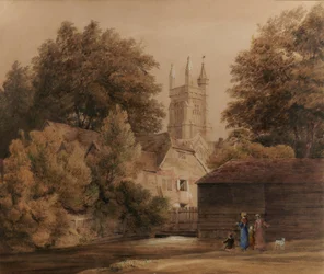 Ansicht in der Nähe von Winchester (Kathedrale im Hintergrund)