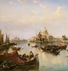 Das Bacino di San Marco, Blick auf die Mündung des Canal Grande (Detail)