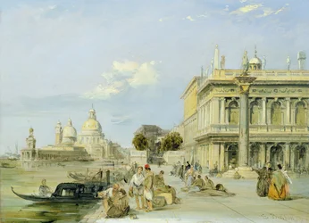Blick auf die Dogana und Santa Maria della Salute von der Piazzetta, Venedig