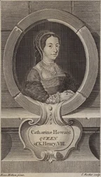 Catherine Howard, fünfte Frau von König Heinrich VIII (Stich)