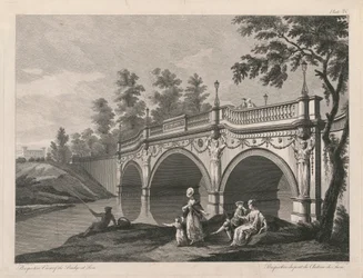 Perspektivische Ansicht der Brücke in Sion