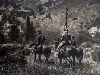 Indianer Amerikas vom Stamm der Apsaroke im Black Canyon, Vereinigte Staaten