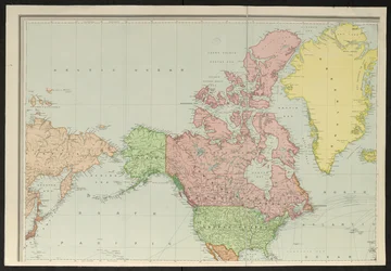 Karte von Sibirien; Alaska; Kanada; Vereinigte Staaten; und Grönland, Stanford