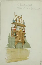 Entwurf für ein Affenkabinett, um 1876