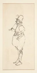 Karikatur eines Mannes in Pantalons
