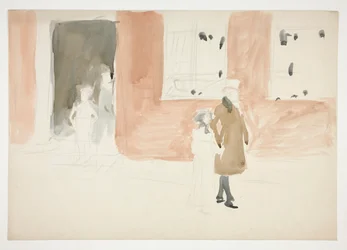 Paar beim Spaziergang - (unidentifizierte Illustration)