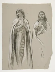 Figurenstudien für Der goldene Baum(?), aus Die Suche nach dem Heiligen Gral (eine Serie von fünfzehn Gemälden für die Boston Public Library, abgeschlossen 1901)