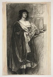Mann in Renaissancekostüm - (unidentifizierte Illustration für ein Shakespeare-Stück?)