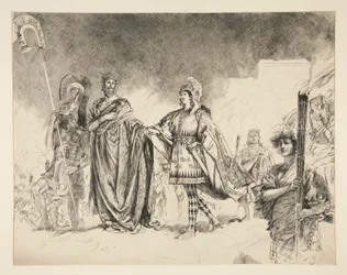 Hochzeitsmorgen von Theseus und Hippolyta (Studie für .1036) - Theseus tritt ein, aus Ein Sommernachtstraum