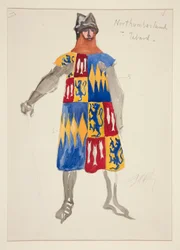 Northumberland - Tabard, Kostümskizze für Henry Irving