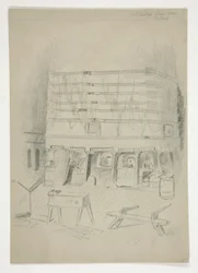 Skizze der Continental Iron Works (?) [Industrieinterieur]