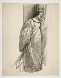 Skizze einer Dame, Illustration für