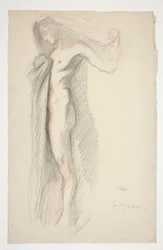 Studie der Figur von 18 Uhr, für das Wandgemälde Die Stunden im State Capitol Gebäude in Harrisburg, Pennsylvania