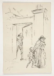 Studie für .1208 - Illustration für Oliver Goldsmith