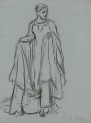 Studie für drapierte Frau, Figurenstudie für Die Suche nach dem Heiligen Gral (Serie von 15 Gemälden für die Boston Public Library, abgeschlossen 1901)