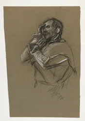 Studie für eines der Wandgemälde aus Die Suche nach dem Heiligen Gral (eine Serie von 15 Gemälden für die Boston Public Library, abgeschlossen 1901)