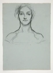 Studie für Pastell: Porträt einer jungen Frau