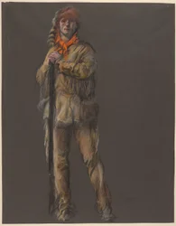 Studie für die Figur von Daniel Boone