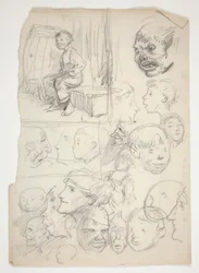 Studie eines Jungen, Studie von Gesichtern