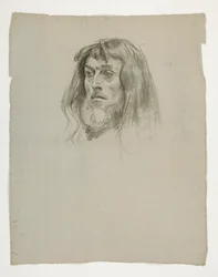 Studie eines Kopfes für König Artus