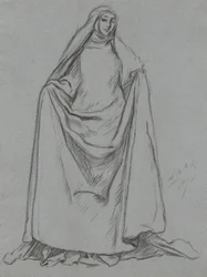 Studie einer weiblichen Figur (verso: männliche Figur)