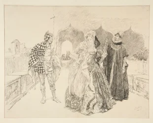 Der Clown und Malvolio, Illustration für Akt I, Szene v, Was ihr wollt
