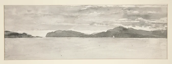 Wasserszene mit Landschaft