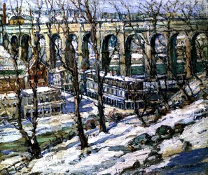 Hohe Brücke am Harlem River, USA, ca. 1907