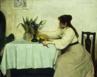 Die Blumen arrangieren
