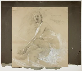 Terpsichore (recto) und tanzende weibliche Figur (verso), Wandmalereistudien für die Decke des Salons, Residenz von Collis P. Huntington, jetzt Yale University Art Gallery