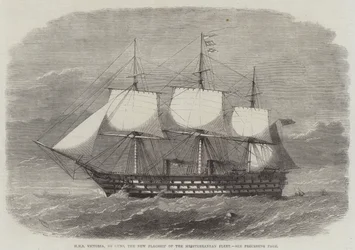 HMS Victoria, 102 Kanonen, das neue Flaggschiff der Mittelmeerflotte