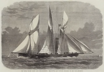 Die Royal Thames Yacht Club Schooner-Regatta, die Xantha und Gloriana runden das Nore