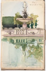 Boboli-Garten, Florenz, Seite aus Järnefelts Skizzenbuch
