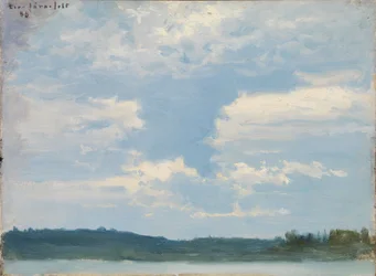 Seelandschaft, bewölkter Himmel