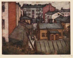 Blick aus dem Haus des Künstlers in der Bernhardinkatu
