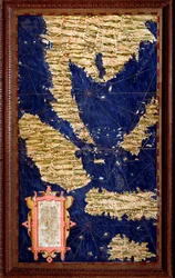 Indonesien: Sumatra, Malakka, Borneo, Java, Karte von Egnazio Danti, um 1567