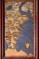 Magellanstraße Karte von Egnazio Danti, um 1567. Florenz, Palazzo Vecchio, Sala del Mappamondo