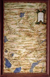 Karte von Peru, erstellt von Egnazio Danti (1536-1586), Mathematiker, Kosmograph und italienischer Architekt. Um 1567. Florenz, Palazzo Vecchio, Sala del Mappamondo