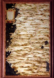 Karte von Peru, erstellt von Egnazio Danti (1536-1586), Mathematiker, Kosmograph und italienischer Architekt. Um 1567. Florenz, Palazzo Vecchio, Sala del Mappamondo