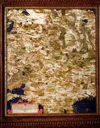Region Moskau Karte von Egnazio Danti, um 1567. Florenz, Palazzo Vecchio, Sala del Mappamondo